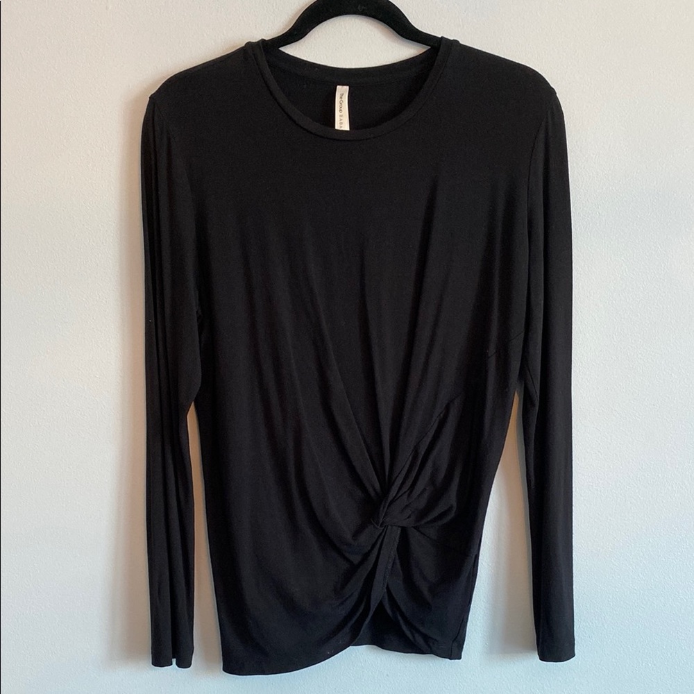 Babaton Black Long Sleeve Twist Knot Top